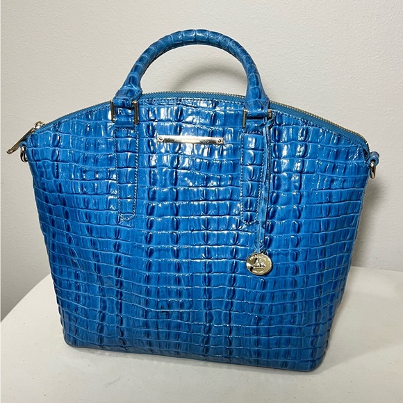 Handbags - BRAHMIN DUXBURY Blue Crocodile Embossed Handbag 14 x 9.5 x 5